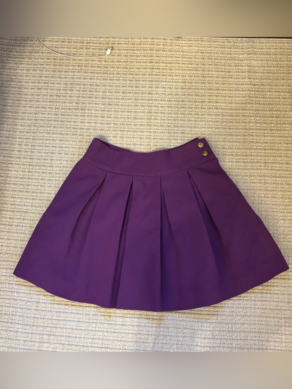 H81 (Forever 21) Purple Pleated Skirt with Pockets (2010s)